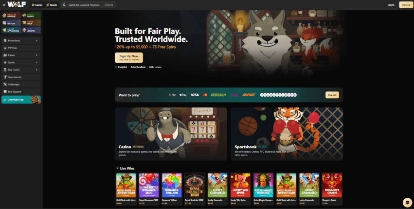 Wolf.io sitio web