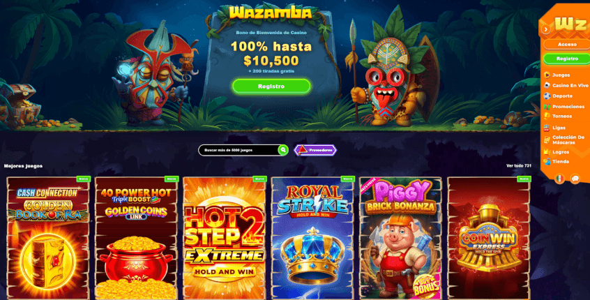 Wazamba sitio web