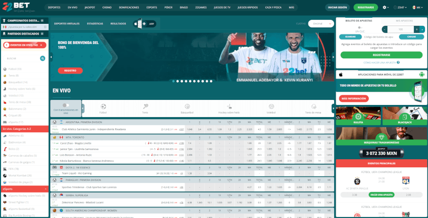 22bet sitio web