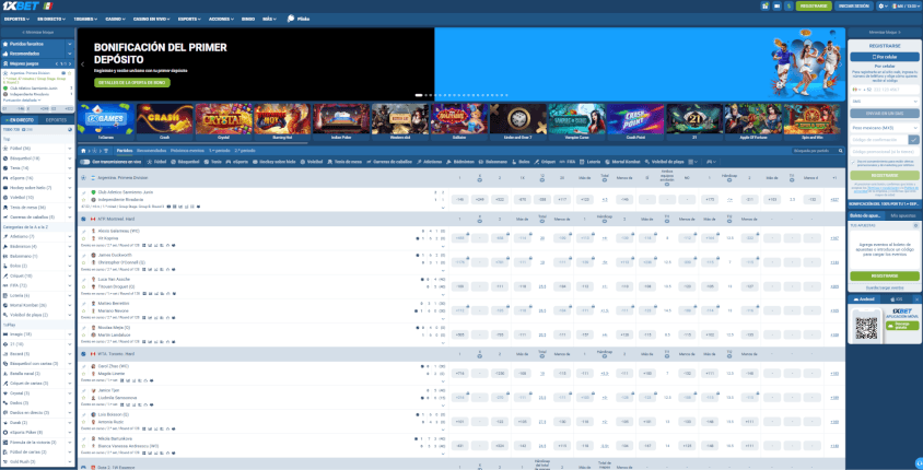 1xBet sitio web
